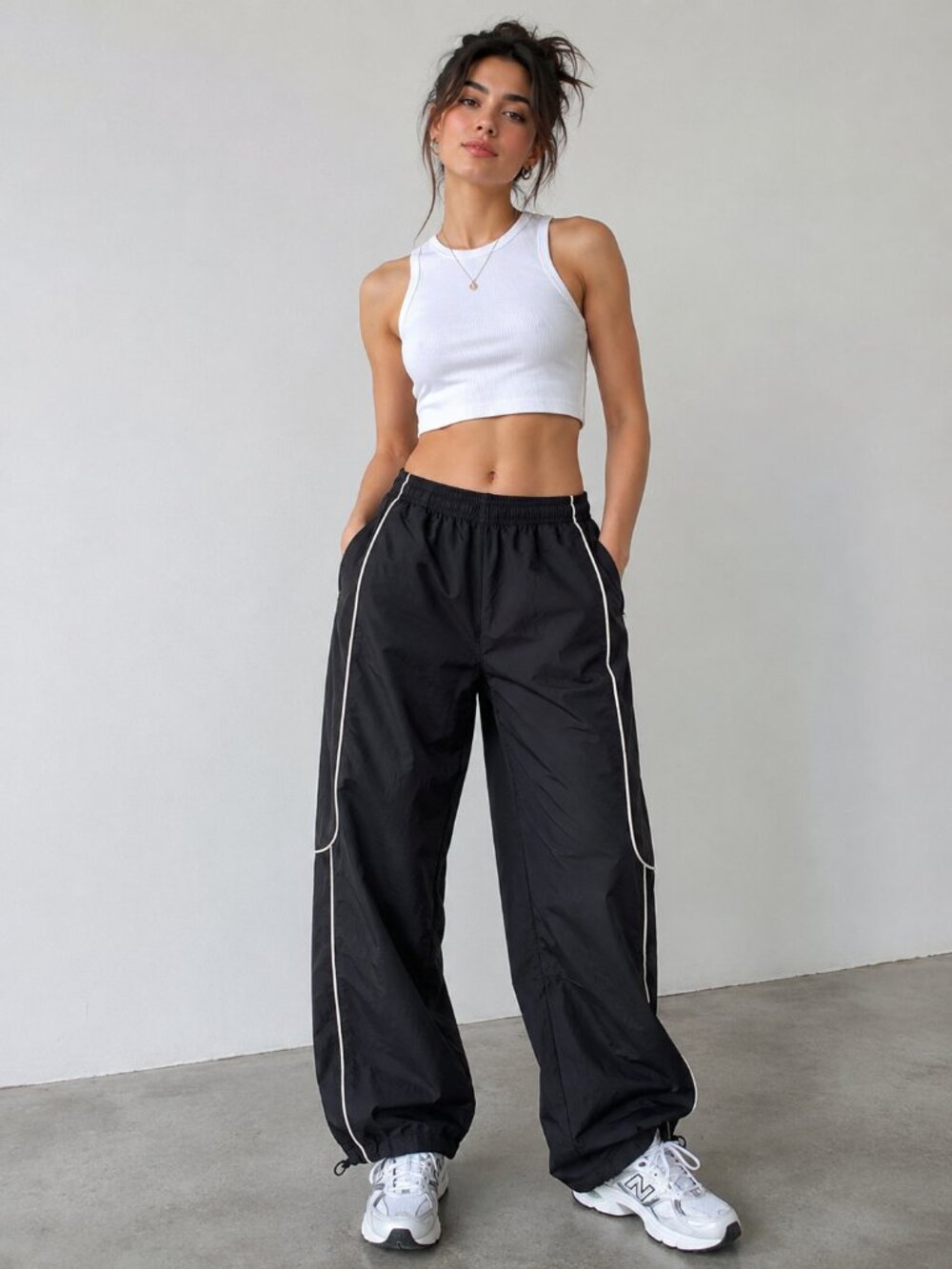 BDG Urban Outfitters Black Nylon Parachute Track Pants Medium
